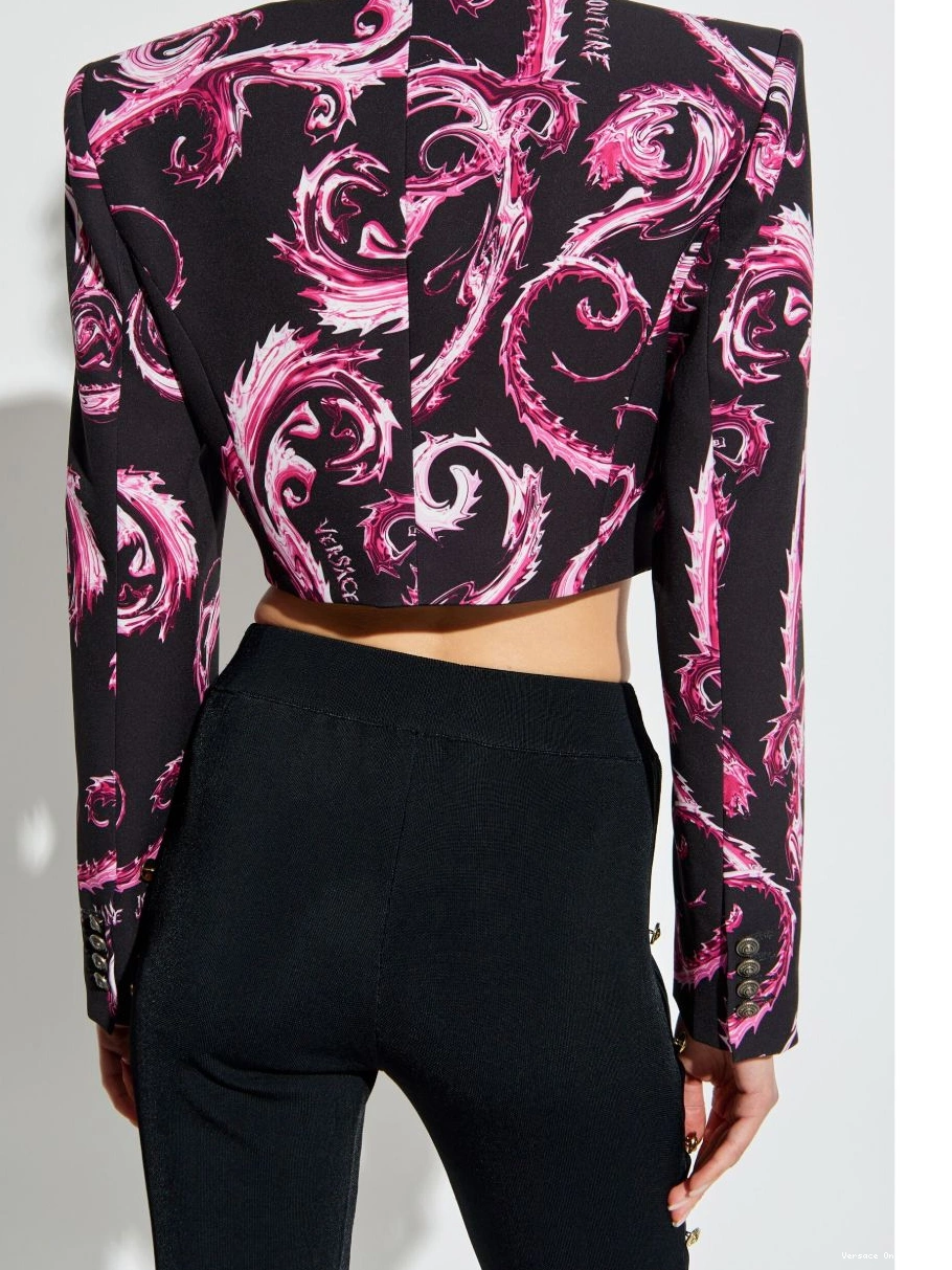 Cheap jacket Versace cropped Couture baroque-print Jeans Women 0701